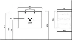 Тумба-умывальник подвесная Kerama Marazzi Piano 75 дымчатый вяз PI.75\OLM+PI.wb.75 Тумба-умывальник подвесная Kerama Marazzi Piano 75 дымчатый вяз PI.75\OLM+PI.wb.75, 2