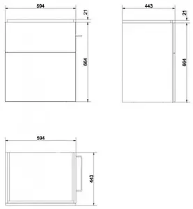 Тумба-умывальник Cersanit Smart 60 серый/ясень B-SU-SMA-CO60/Gr+, 2