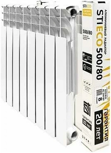 Радиатор алюминиевый 8 секций STI ECO RUS AL 500/80