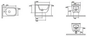 Биде подвесное Kerasan Tribeca белый 512501, 1