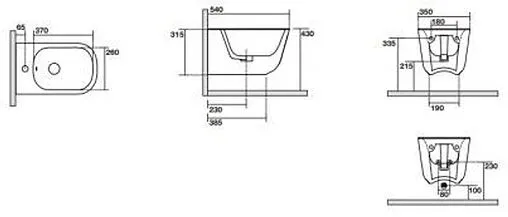 Биде подвесное Kerasan Tribeca белый 512501
