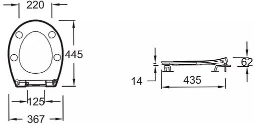 Комплект 5 в 1 Jacob Delafon Patio E21740RU-00 с кнопкой E4316-CP хром глянцевый