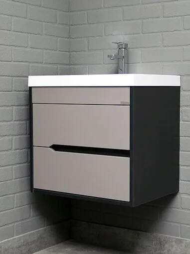 Тумба-умывальник подвесная Домино Karat 60 серый тауп DK3215T+4627173210164