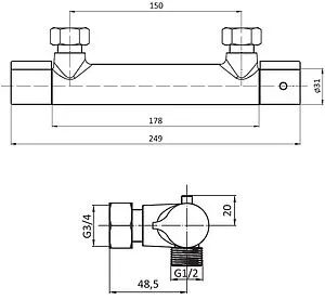 Термостат для душа Damixa Jupiter хром 776000000, 2