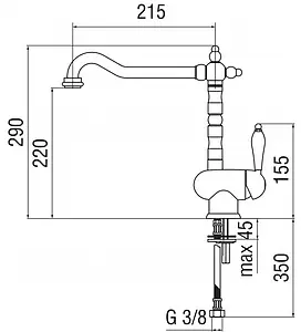 Смеситель для кухни Nobili Antica бронза/белый AT18513BR, 2