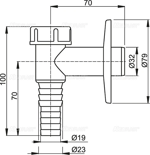 Сифон для бытовой техники наружный AlcaPlast белый APS2