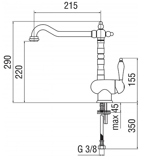 Смеситель для кухни Nobili Antica бронза/белый AT18513BR