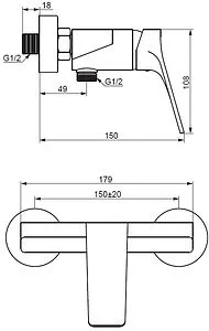 Смеситель для душа Damixa Merkur чёрный матовый 402000300, 2