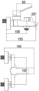 Смеситель для ванны SMARTsant Эдванс хром SM273503AA, 2