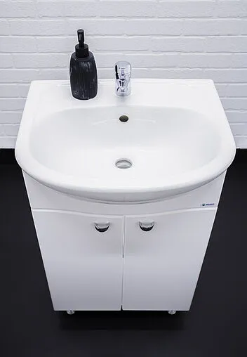 Тумба-умывальник напольный Айсберг Волна 50 белый DA1012T+46200081927581