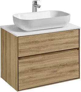 Тумба-умывальник подвесная Aquaton Либерти 75 дуб эльвезия 1A2795K3LY010, 1