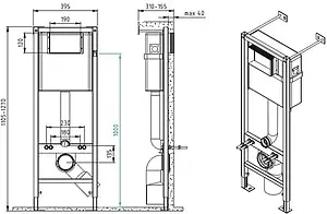 Комплект 6 в 1 Cersanit Carina XL CO DPL EO slim 64119 с кнопкой Corner белый глянцевый, 2