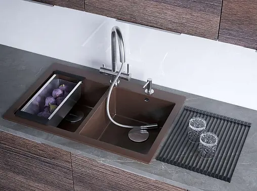 Мойка кухонная Omoikiri Bosen 80-2-BL черный 4993836