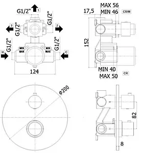 Термостат для 3 потребителей Paffoni Light хром LIQ019CR, 2