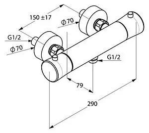 Термостат для душа Kludi Balance хром 352500575 Термостат для душа Kludi Balance хром 352500575, 2