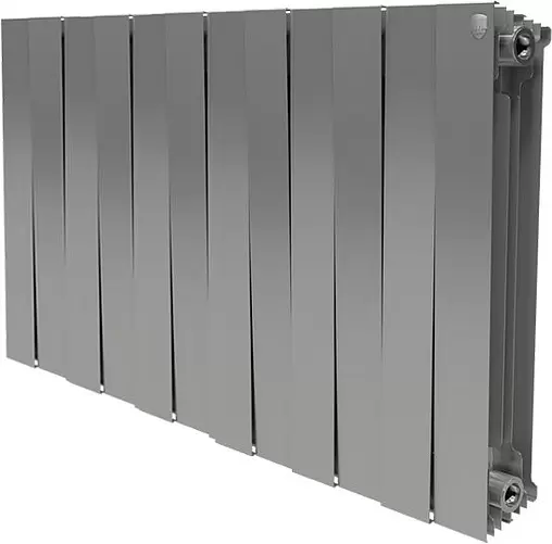 Радиатор биметаллический 12 секций Royal Thermo PianoForte 500 Silver Satin RTPNSS50012