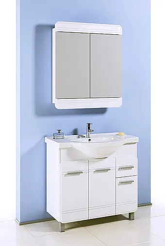 Шкаф-зеркало Aqwella Corsica 74 белый Kor.04.07