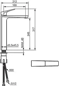 Смеситель для раковины Damixa Merkur хром 400250000 Смеситель для раковины Damixa Merkur хром 400250000, 2