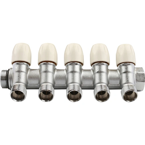 Коллектор регулирующий проходной 5 отводов ¾&quot;в/н x ½&quot;к Tiemme MAXIMA 1860010