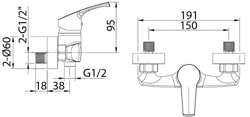 Смеситель для душа Milardo Sterm хром STESB00M03