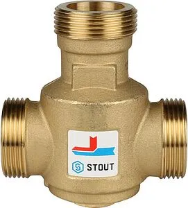 Трехходовой термостатический антиконденсационный клапан 1¼" Kvs 9.0 Stout SVM-0030-325506 Трехходовой термостатический антиконденсационный клапан 1¼" Kvs 9.0 Stout SVM-0030-325506, 2
