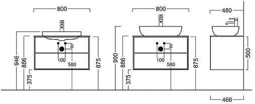 Тумба под умывальник подвесная Kerama Marazzi Plaza Modern 80 белый PLB.M.80.2\WHT