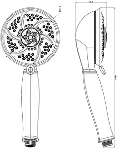 Лейка ручного душа Swedbe Calypso хром 5014 Лейка ручного душа Swedbe Calypso хром 5014, 2