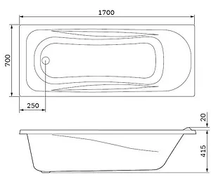 Ванна акриловая Am.Pm Sense 170x70 W76A-170-070W-A Ванна акриловая Am.Pm Sense 170x70 W76A-170-070W-A, 2