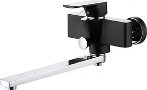 Смеситель для ванны с длинным изливом D&K Berlin Technische чёрный/хром DA1433315, 1