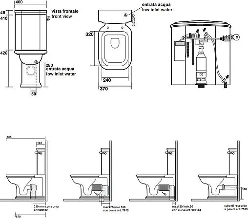 Унитаз-компакт Kerasan Waldorf белый 411701+417901+