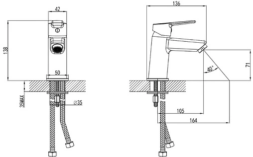 Смеситель для раковины Milardo Stripe хром STRSB00M01 Смеситель для раковины Milardo Stripe хром STRSB00M01