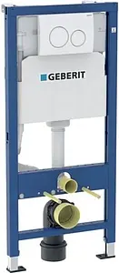 Инсталляция для подвесного унитаза Set 3 в 1 Geberit Duofix 458.134.11.2 с кнопкой Delta 12 белый глянцевый, 1