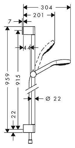 Душевая стойка Hansgrohe Croma Select E 110 Vario 3jet 90см хром/белый 26592400