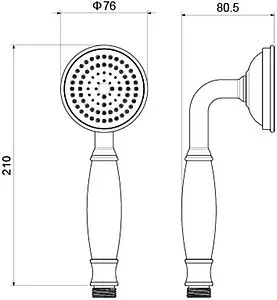 Лейка ручного душа Aquatek Классик чёрный матовый AQ2008MB Лейка ручного душа Aquatek Классик чёрный матовый AQ2008MB, 2