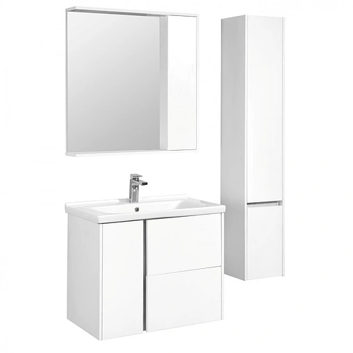 Шкаф-зеркало Aquaton Стоун 80 белый 1A228302SX010