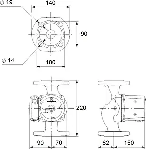 Насос циркуляционный Grundfos UPS 32-100 F 220 95906483, 3