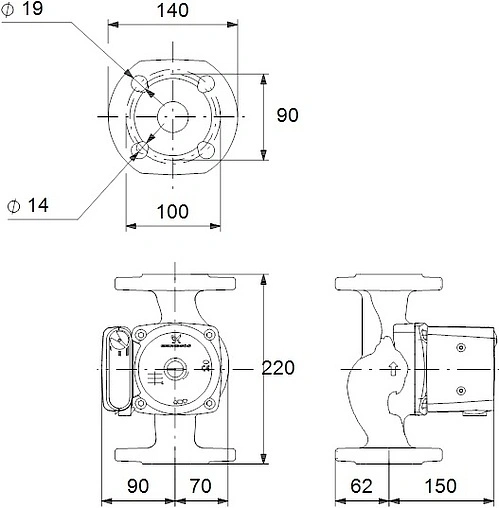 Насос циркуляционный Grundfos UPS 32-100 F 220 95906483