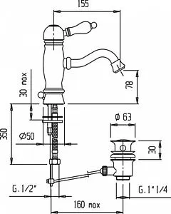 Смеситель для раковины Cezares Venezia бронза/белый VENEZIA-LSM1-02-Bi Смеситель для раковины Cezares Venezia бронза/белый VENEZIA-LSM1-02-Bi, 2