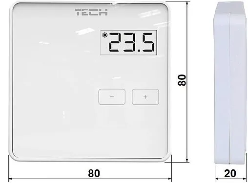 Беспроводной комнатный терморегулятор TECH ST-R-8b белый WG.11.0529