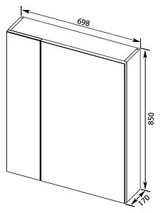 Шкаф-зеркало Aquanet Эвора 70 R белый 00184305 Шкаф-зеркало Aquanet Эвора 70 R белый 00184305, 2