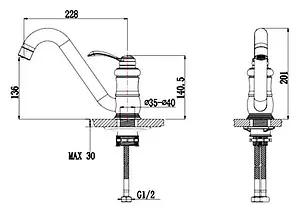 Смеситель для кухни Timo Anett бронза 2503FN antique, 4