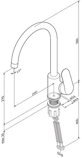 Смеситель для кухни Am.Pm Like хром F8007100