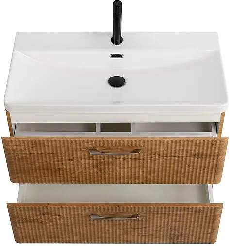 Тумба-умывальник подвесная BelBagno DUE 80 Rovere Nature DUE-800-2C-SO-RN-P+BB-8076-3-80