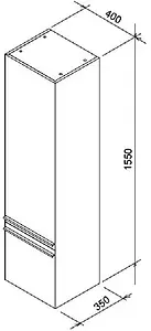 Шкаф-пенал подвесной Ravak Clear 40 L вишня/белый X000000762, 2
