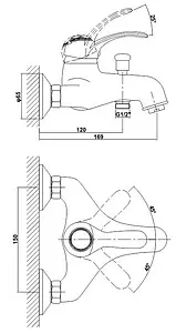 Смеситель для ванны Gross Aqua Arabic Bronze бронза 2540516BRL Смеситель для ванны Gross Aqua Arabic Bronze бронза 2540516BRL, 2