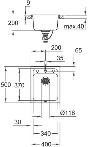 Мойка кухонная Grohe K700U-40 серый гранит 31650AT0