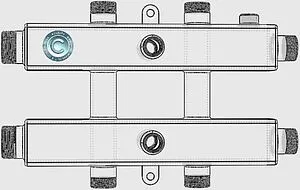 Коллектор распределительный 3 контура 1¼"н x 1"н Север-КМ3 1925021 Коллектор распределительный 3 контура 1¼"н x 1"н Север-КМ3 1925021, 5