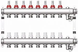 Группа коллекторная с расходомерами 8 отводов 1"в/в x ¾"ек STI CM08F Группа коллекторная с расходомерами 8 отводов 1"в/в x ¾"ек STI CM08F, 1