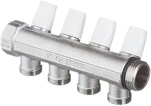 Коллектор запорный проходной 4 отвода 1&quot;в/н x ¾&quot;ек Rehau Rautitan 11316471001, 3