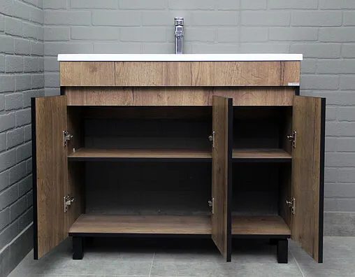 Тумба-умывальник напольный Домино Dolche 100 дуб галифакс табак DD5402T+4627173210447